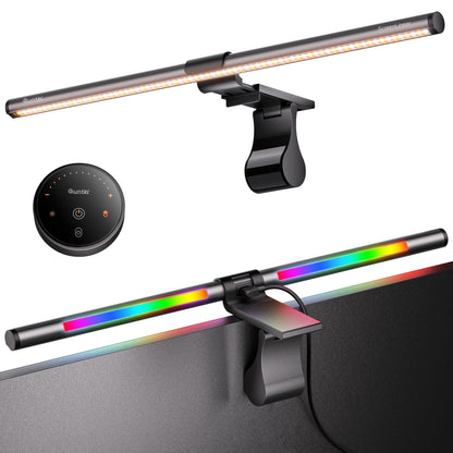 Quntis 51cm Curved Gaming Monitor Lampe RGB Fernbedienung. Schwarze, gebogene Lichtleiste. Beleuchtet Arbeitsbereich, bietet RGB-Ambilight.