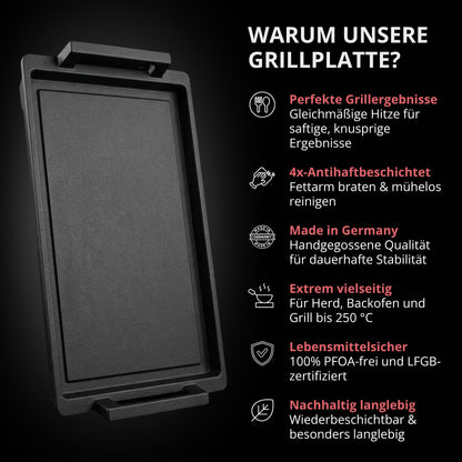 Lieblingspfanne Teppanyaki Grillplatte 41x24 cm, Aluminiumguss