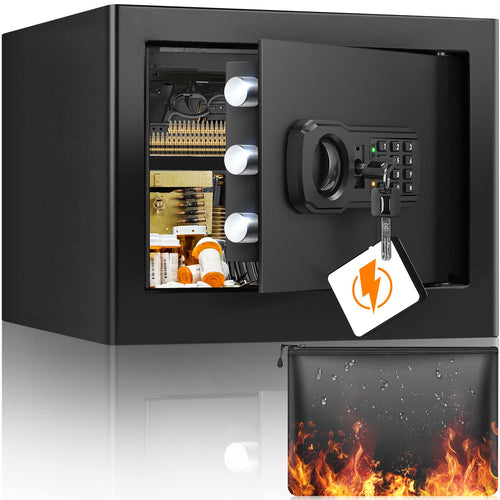 SecureSafe Heimtresor 25L Digital, dunkelgrau, rechteckig. Schützt Dokumente & Wertsachen durch Feuer-, Wasserschutz und integrierten Alarm.