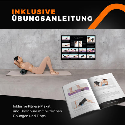 Fas Fit Faszienrolle und Faszienball Set, 8-teilig, orange