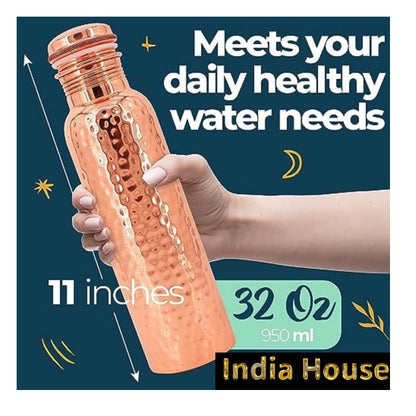 India House Kupferflasche handgefertigt graviert 1000 ml