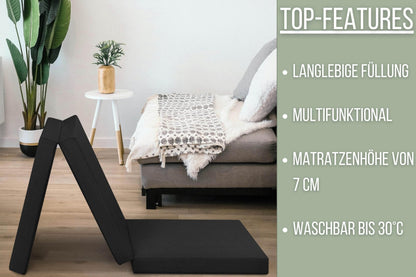 Badenia Trendline Gästematratze, 3-teilige Klappmatratze, 190 x 60 cm