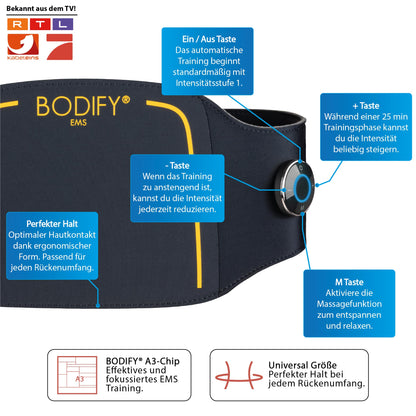 Bodify EMS Rückentrainer Pro – Elektrischer Muskelstimulator