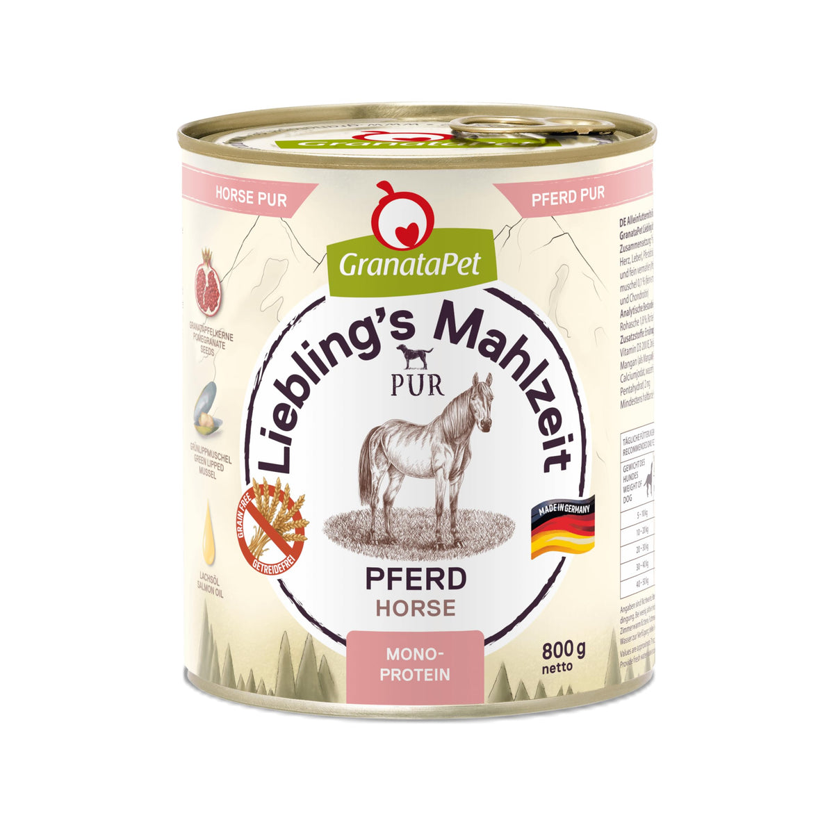 GranataPet Liebling's Mahlzeit Pferd PUR Hundefutter 6 x 800 g
