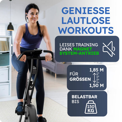 HELDENWERK Heimtrainer klappbar FlexiFoam Ergometer 150kg