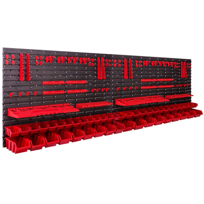 Werkstatt Lagersystem Wandregal 230x78 cm mit 46 Stapelboxen