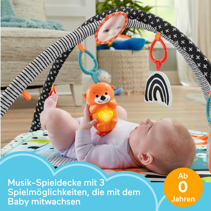 Fisher-Price Tierfreunde Kontrast-Spieldecke mit Musik und Licht