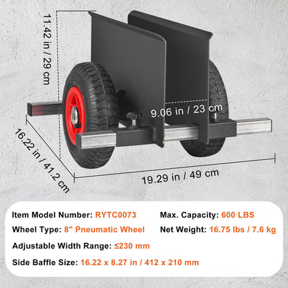 VEVOR Plattenwagen 272 kg, Plattentransportwagen mit 20-cm-Luftreifen