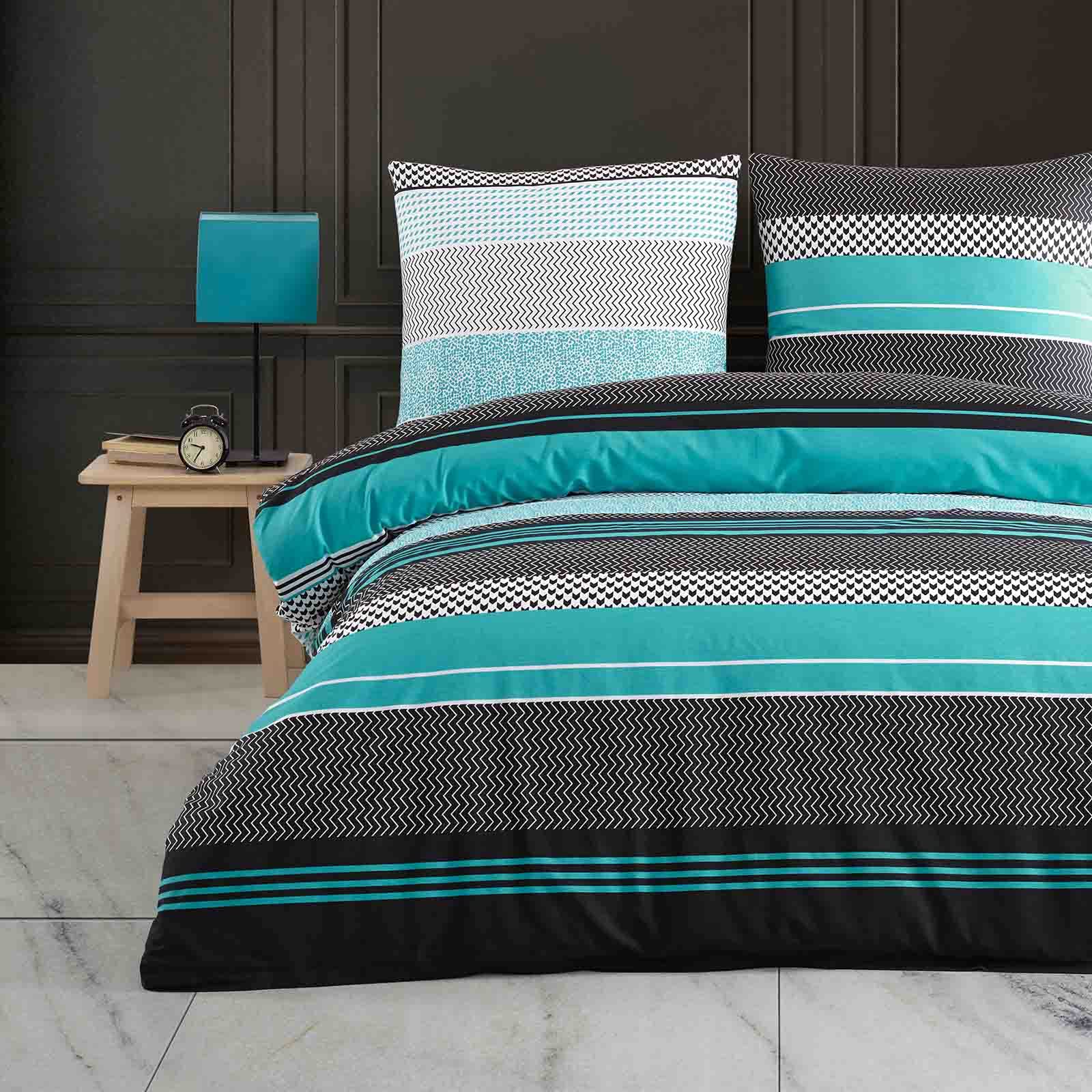 Buymax® Bettwäsche Renforcé Set – 135x200cm 4-teilig Baumwolle: Glattes Baumwoll-Renforcé-Set (2x Bettbezug, 2x Kissenbezug). Bietet Schlafkomfort.