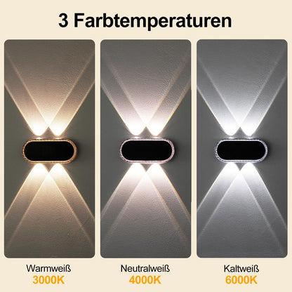 Hiromeco Solar Wandleuchte Aussen Up Down, 3 Farbmodi, IP65, 8er-Set