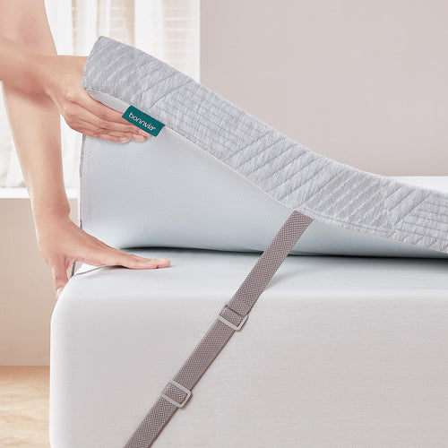 Bonnvia® Topper 180x200cm - Hochdichter Schaumstoff H4/H5. Rechteckig, weiß. Verbessert Liegekomfort und Härtegrad der Matratze.