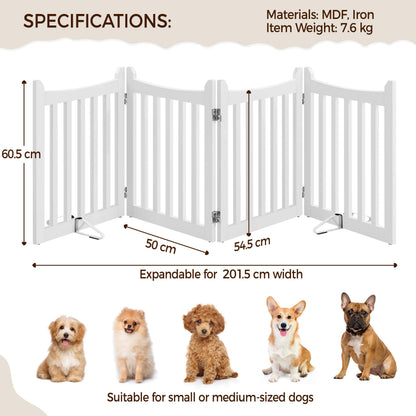 Yaheetech Hunde Absperrgitter faltbar – 4 Paneelen, Weiss
