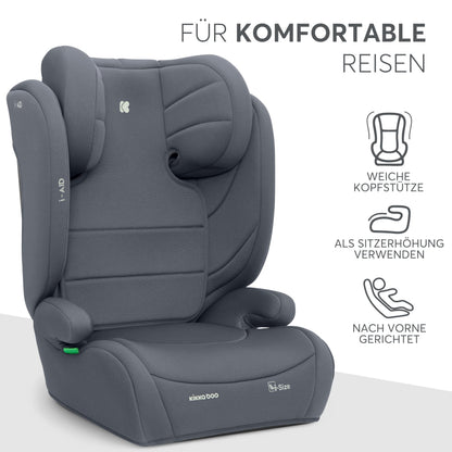 KikkaBoo i-AID Kindersitz 15-36 kg, Gruppe 2/3, i-Size, Grau