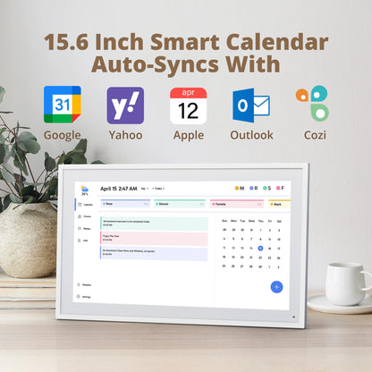 Dragon Touch 15.6" FHD Touchscreen Digitaler Wandkalender - Weiss
