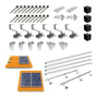 SAVOLAR Solarmodul Montageset Ziegeldach – für 2 Paneele Edelstahl: Haken, Schienen, Klemmen für 2 Module auf Ziegeldach.