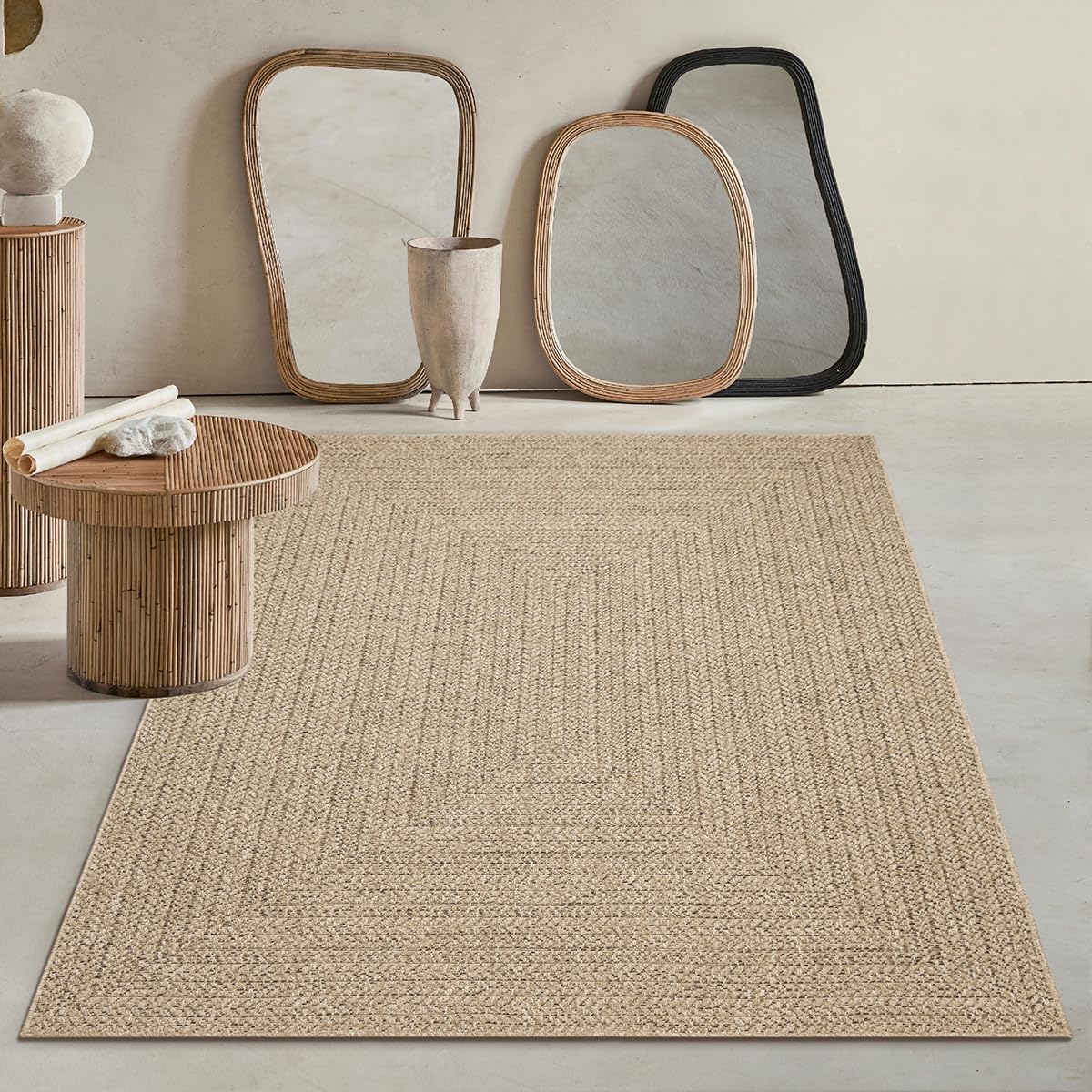 Mias Teppiche Soil Outdoor Teppich wetterfest Jute-Look 160 x 230 cm in natürlicher Sisal-Optik