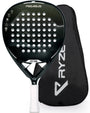 RYZE Pegasus Padel Schläger, Carbon-Schwarz, tropfenförmig. Bietet Power und Kontrolle für präzises Padelspiel.