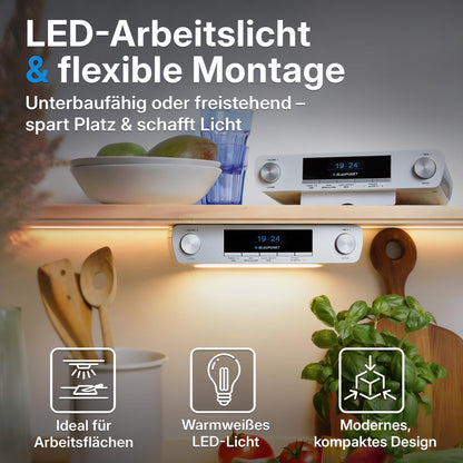 Blaupunkt KRD 30 Bluetooth Küchenradio mit DAB+ und UKW, Silber