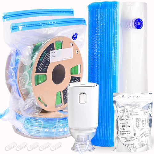OVVNYXE OVV3D Filament Aufbewahrungs-Set, 30 Vakuumbeutel + Pumpe und Trockenmittelpäckchen