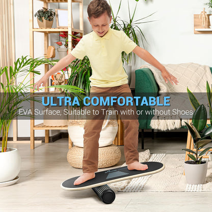 Sportneer Balance Board Holz – 7 Modi, Roller & Ball