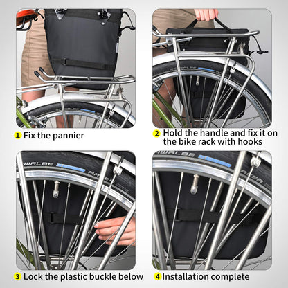 BAIGIO Fahrradtasche 3-in-1 Gepäckträger Rucksack – 75L Wasserdicht