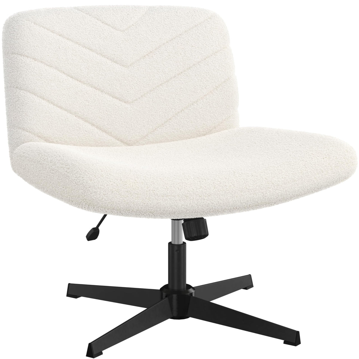 Yaheetech Schneidersitz Bürostuhl Schreibtischstuhl - Elfenbein. Elfenbeinfarben, mit breiter Sitzfläche für ergonomischen Schneidersitz am Schreibtisch.
