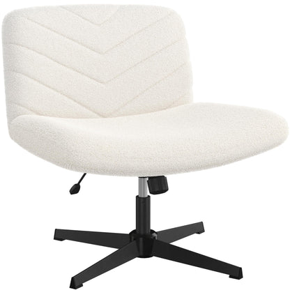 Yaheetech Schneidersitz Bürostuhl Schreibtischstuhl - Elfenbein. Elfenbeinfarben, mit breiter Sitzfläche für ergonomischen Schneidersitz am Schreibtisch.