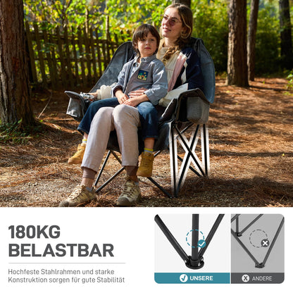 EVER ADVANCED 2-in-1 Campingstuhl faltbar 180 kg mit Kühltasche