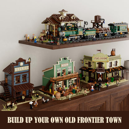 FUNWHOLE Western General Store Beleuchtetes Bauklötze-Set - 1895 Teile