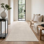Enyhom Teppichläufer 80x300 cm, waschbar und rutschfest, beige, langer Flurläufer aus Polyester
