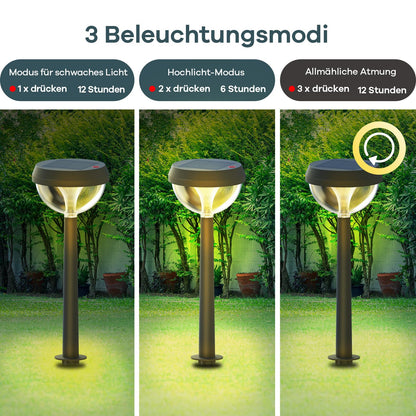 Linkind Castle Solar Wegeleuchten, 3000K warmweiss, IP54, 4 Stück