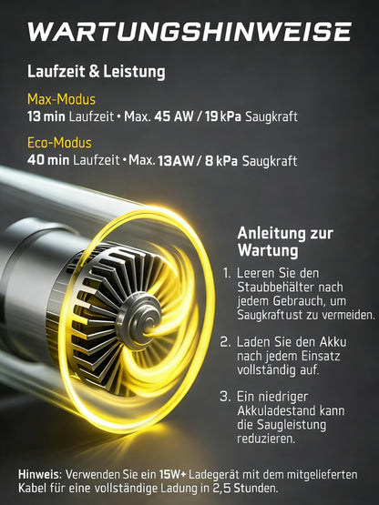 Fanttik Slim V8 APEX Akku-Handstaubsauger 4-in-1, 19000 Pa, Grau