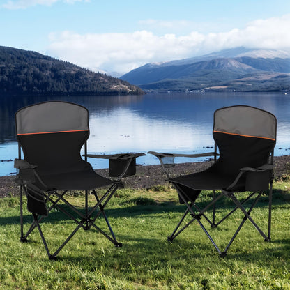 HIGH POINT SPORTS Campingstuhl faltbar 2er-Set bis 102 kg schwarz