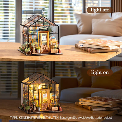 Rolife Miniatur Haus Cathys Blumenhaus DG104, 3D Holzpuzzle mit LED