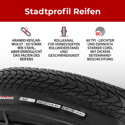 Fincci Gravel Fahrradreifen 700x35c, 37-622, 2er-Set mit Pannenschutz