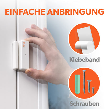 tiiwee Alarmanlage Tür und Fenster, Set mit Sirene und 4 Sensoren