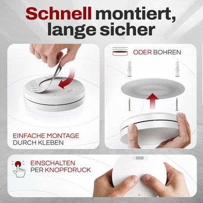 ALPENLUFT Rauchmelder STA-10000, flach, 10-Jahres-Batterie, 10er-Set