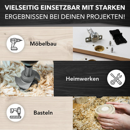 monkeystrong Forstnerbohrer Set 13-tlg. Ø 15–40 mm mit Tiefenstopp