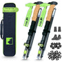 Alpteq Wanderstöcke faltbar Carbon 115-135 cm - Lime Green. Grün-schwarze Carbon-Teleskopstöcke bieten Stabilität beim Trekking.