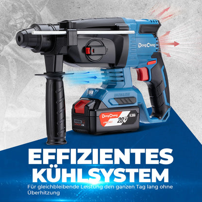 DongCheng Akku-Bohrhammer 18V, 2,8 J, SDS-plus, inkl. 4Ah Akku