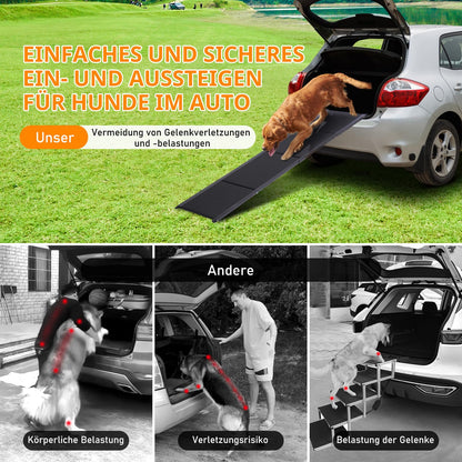 FASNATI Hunderampe klappbar für Auto & SUV – Alu leicht
