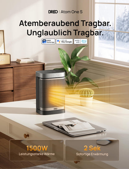Dreo Heizlüfter Heater314S, 1500 W PTC Keramik mit WLAN und Thermostat