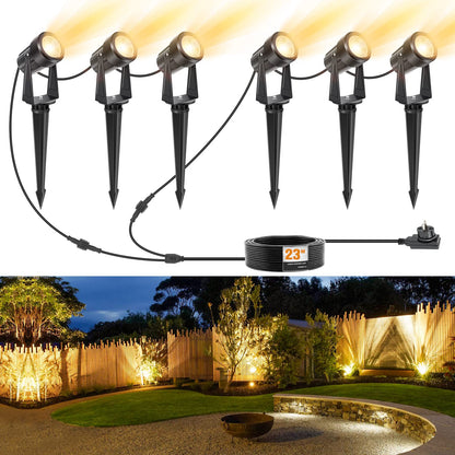 NIORSUN LED Gartenstrahler 6er-Set, warmweiss 3000K, IP67 – Gartenbeleuchtung für Garten, Hof und Bäume