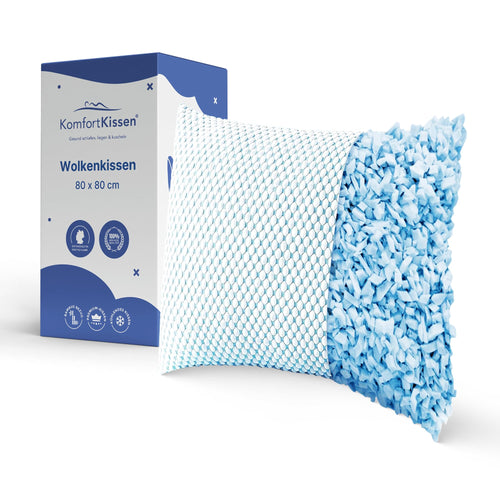 MKS Kopfkissen 80x80 ergonomisches Memory-Foam-Kissen mit Gel – für Rücken-, Seiten- und Bauchschläfer