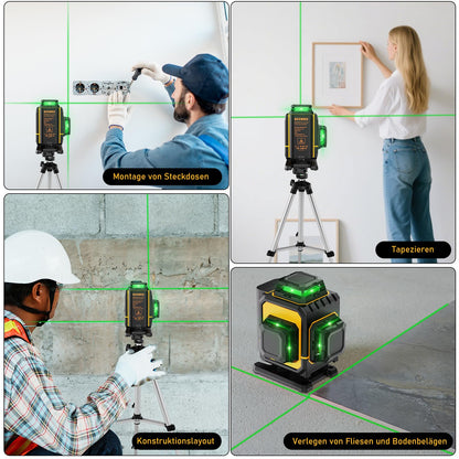 ASOBRIS Kreuzlinienlaser 4x360° selbstnivellierend mit Stativ