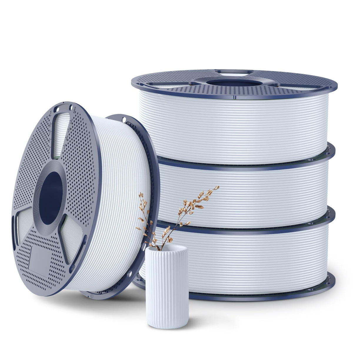 SUNLU High Speed PLA+ 2.0 Filament 1.75 mm, 4er-Pack, Weiss