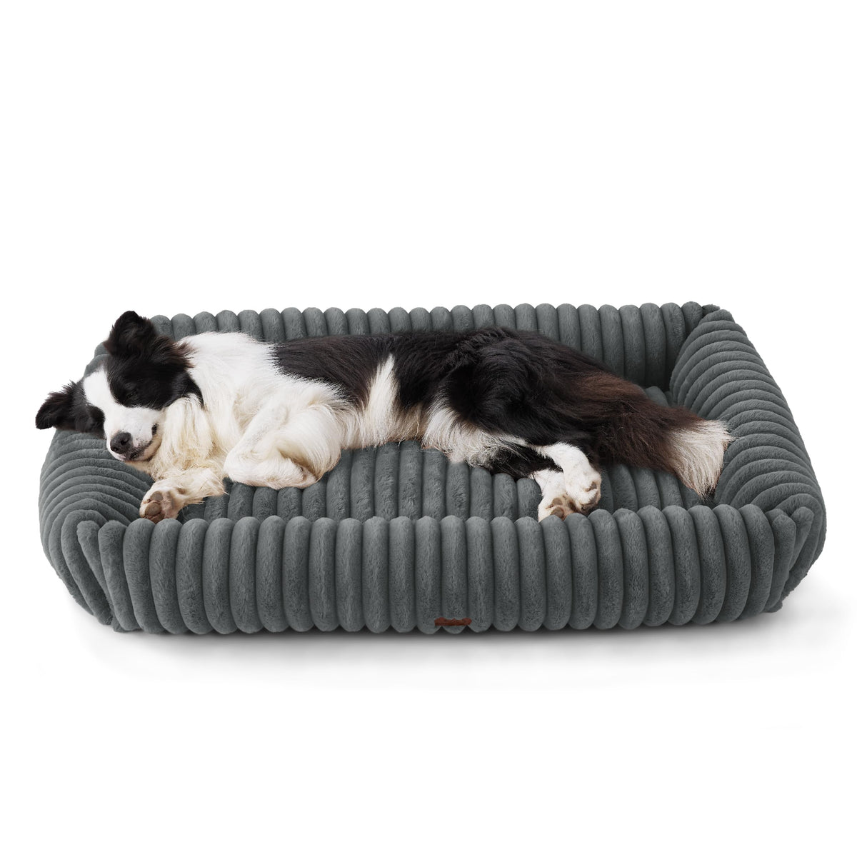 BEDSURE Orthopädisches Hundebett gross - Grau, 109x76x20cm. Graues, rechteckiges Hundebett zur Gelenkentlastung grosser Hunde.