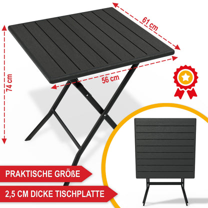 Onbest Balkontisch klappbar – Campingtisch in Holzoptik, eckig