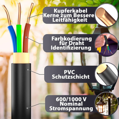MAS Premium NYY-J 3x1,5 mm² Erdkabel Starkstromkabel - 50m