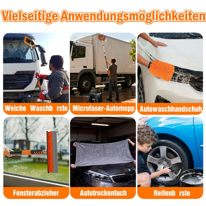 LAANPOLE Autowaschbürste mit Teleskopstiel 3,6 m, Wasch-Set